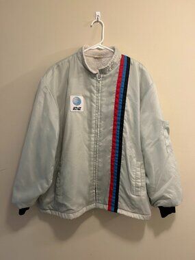 Vintage AT&T Windbreaker Jacket Men's L Sherpa Collar